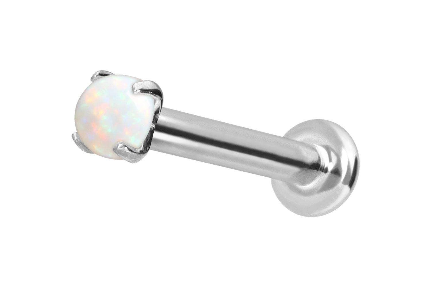 14 Karat Gold Labret Piercing mit Innengewinde SYNTHETISCHER OPAL